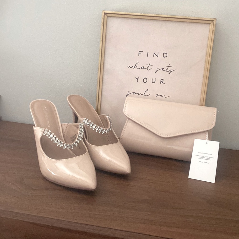 BCBG Heels and Clutch